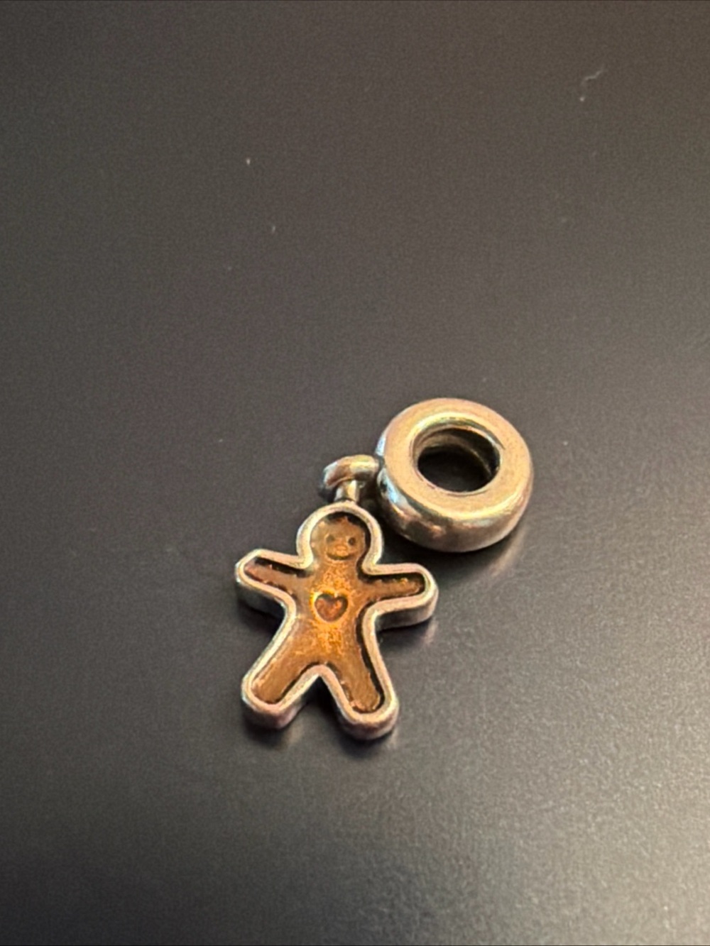 Authentic Pandora Sterling Silver GINGERBREAD MAN Dangle Charm #790997EN29